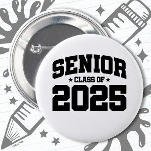 Badge Rond 5 Cm Classe de 2025 Lycée Graduation Senior 2025