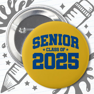 Badge Rond 5 Cm Classe de 2025 Lycée Graduation Senior 2025