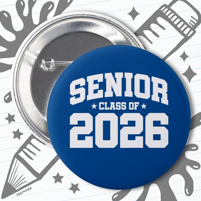 Badge Rond 5 Cm Classe de 2026 Lycée Graduation Senior 2026 (Créateur téléchargé)