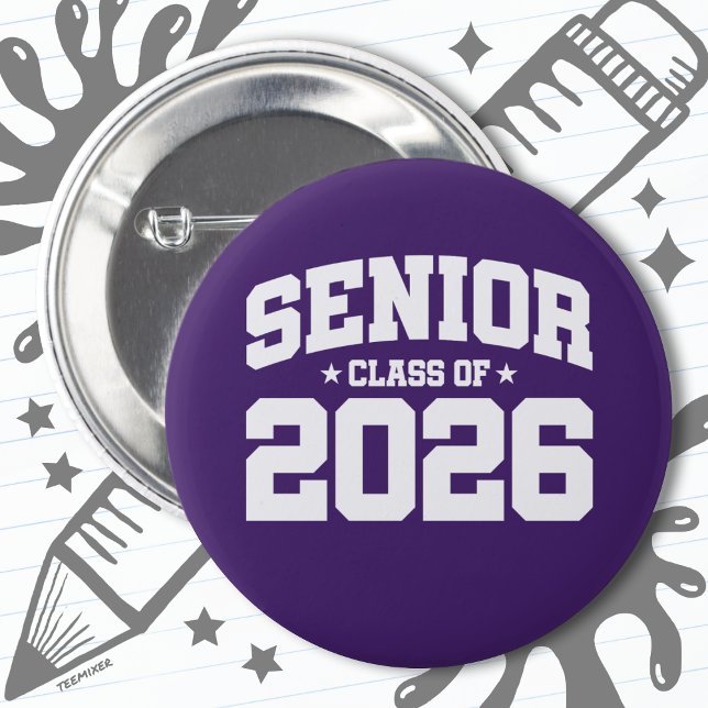 Badge Rond 5 Cm Classe de 2026 Lycée Graduation Senior 2026 (Créateur téléchargé)