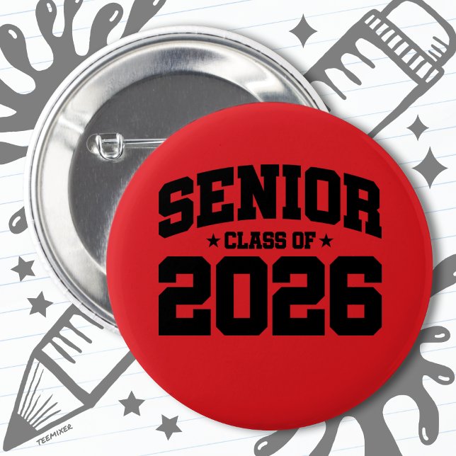 Badge Rond 5 Cm Classe de 2026 Lycée Graduation Senior 2026 (Créateur téléchargé)