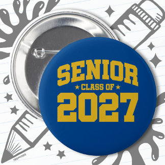 Badge Rond 5 Cm Classe de 2027 Lycée Graduation Senior 2027