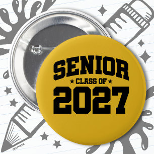 Badge Rond 5 Cm Classe de 2027 Lycée Graduation Senior 2027