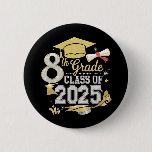 Badge Rond 5 Cm Classe de 8e année diplômée de la promotion 2025