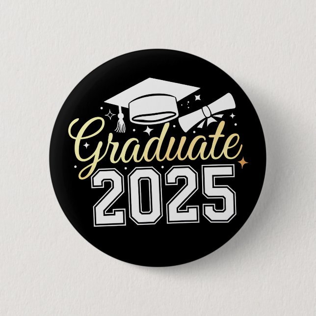 Badge Rond 5 Cm Classe De Diplôme De 2025 (Devant)