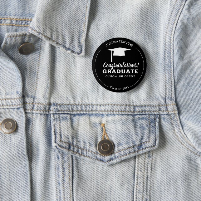 Badge Rond 5 Cm Classe de fin d'études 20XX Grad Casquette Votre c (En situation)