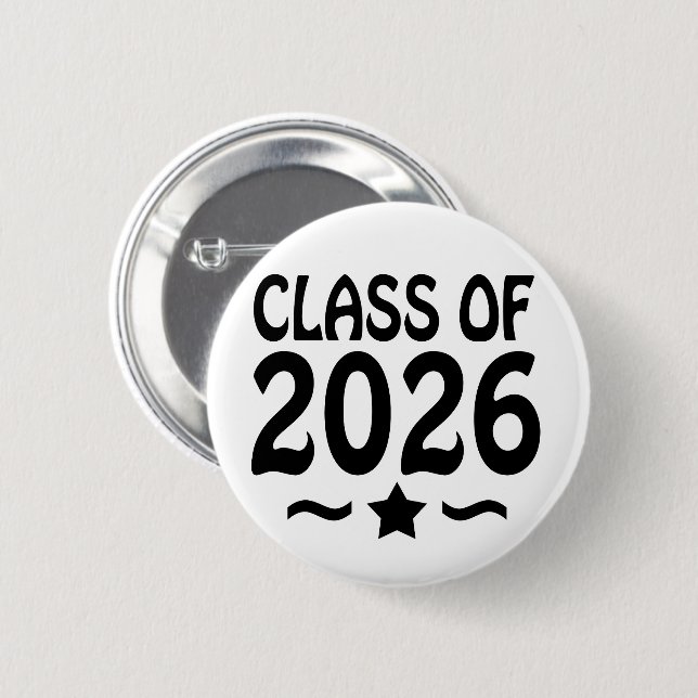 Badge Rond 5 Cm Classe d'étoiles de 2026 (Devant & derrière)
