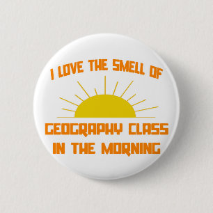 Badge Rond 5 Cm Classe d'odeurs de géographie le matin