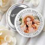 Badge Rond 5 Cm Classe Grad de 20XX moderne simple photo personnal<br><div class="desc">Ce design simple et moderne est composé de typographie serif et d'ajouter une photo personnalisée.</div>