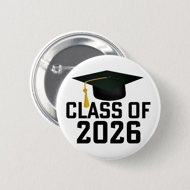 Badge Rond 5 Cm Classe Letterman de 2026 Graduation (Devant & derrière)