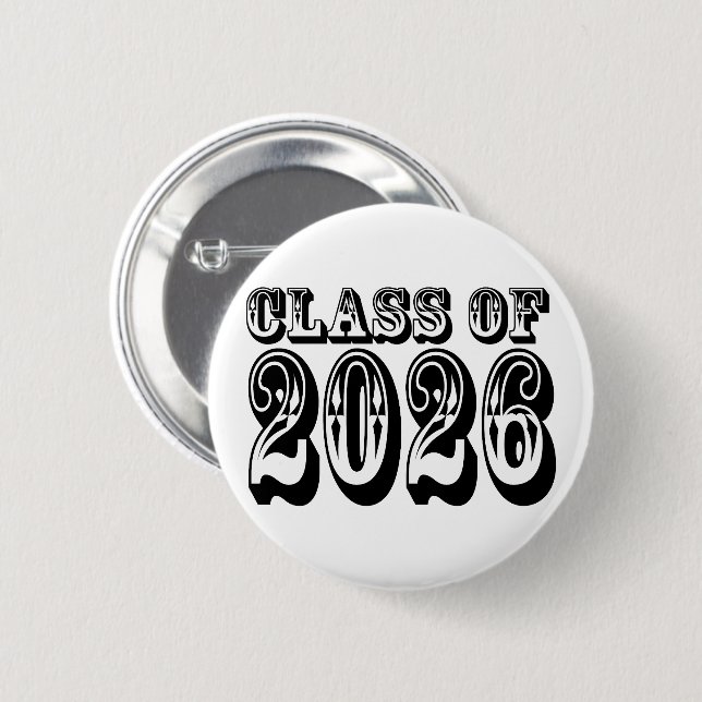 Badge Rond 5 Cm Classe Ouest de 2026 Graduation (Devant & derrière)