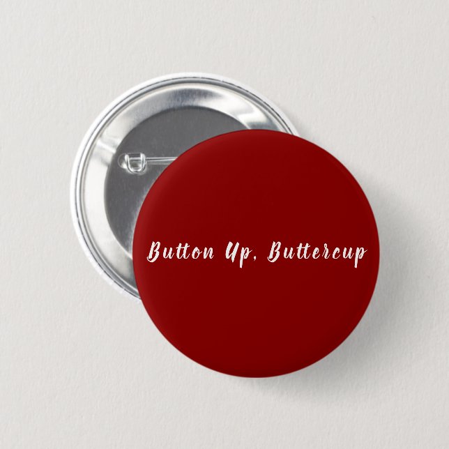 Badge Rond 5 Cm Classic Deep Red Minimalist Design Pinback Button (Devant & derrière)
