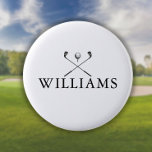 Badge Rond 5 Cm Classic Nom Personnalisé Clubs de Golf<br><div class="desc">Personnalisez le nom dans la typographie classique pour créer un cadeau de golf unique et garder le saké pour n'importe quel golfeur. Conçu par Thisisnotme©</div>