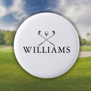 Badge Rond 5 Cm Classic Nom Personnalisé Clubs de Golf