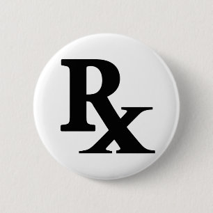 Badge Rond 5 Cm Classic Rx Pharmacie Icône imprimer le cadeau du p
