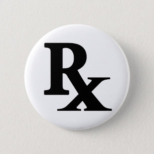 Badge Rond 5 Cm Classic Rx Pharmacie Icône imprimer le cadeau du p
