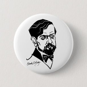 Badge Rond 5 Cm Claude Debussy
