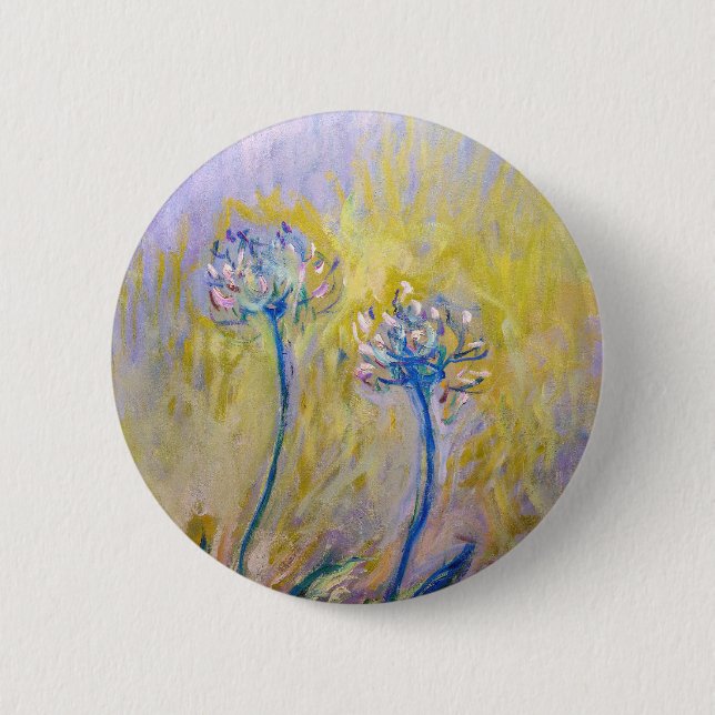 Badge Rond 5 Cm Claude Monet - Agapanthus (Devant)