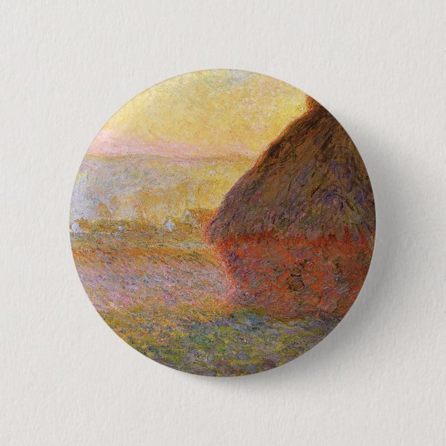 Badge Rond 5 Cm Claude Monet Impressionniste Peinture Graystaks I (Devant)