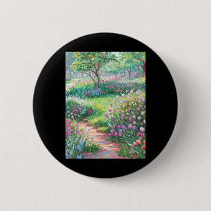 Badge Rond 5 Cm Claude Monet Le Jardin De L'artiste À Giverny Auto