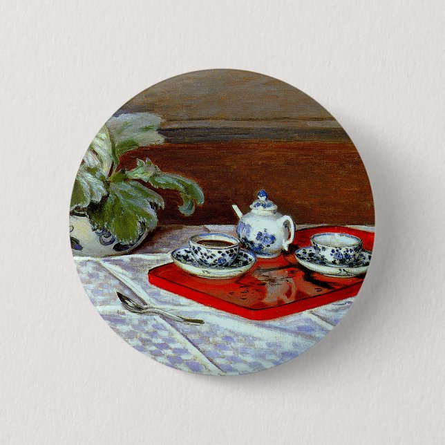 Badge Rond 5 Cm Claude Monet - Le Service à Thé, (Devant)