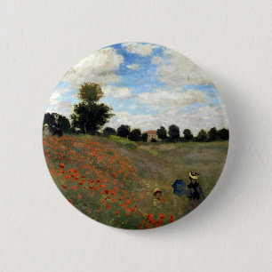 Badge Rond 5 Cm Claude Monet - Les Coquelicots