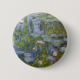 Badge Rond 5 Cm Claude Monet Nymphéas 1915 Art Impressionniste