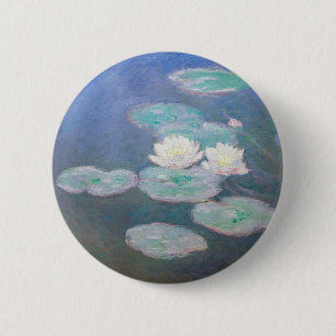 Badge Rond 5 Cm Claude Monet - Nymphéas, Effet du soir