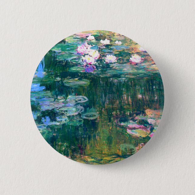 Badge Rond 5 Cm Claude Monet Water Lilies 1917 (Devant)