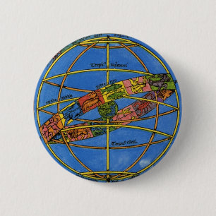 Badge Rond 5 Cm Claude Ptolémée Astronome, Céleste Vintage 