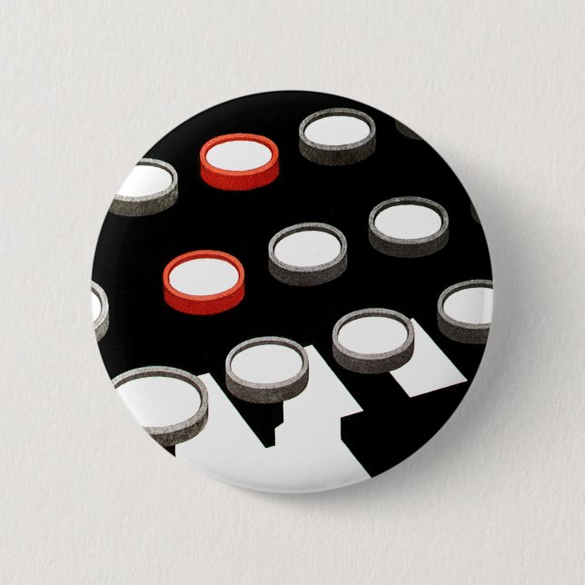 Badge Rond 5 Cm Clavier de machine à écrire ancienne de style rétr (Devant)