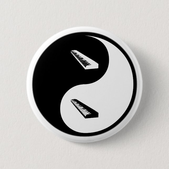 Badge Rond 5 Cm Clavier de Yin Yang (Devant)