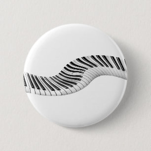 Badge Rond 5 Cm Clavier Instruments de Musique Notes de Piano Art