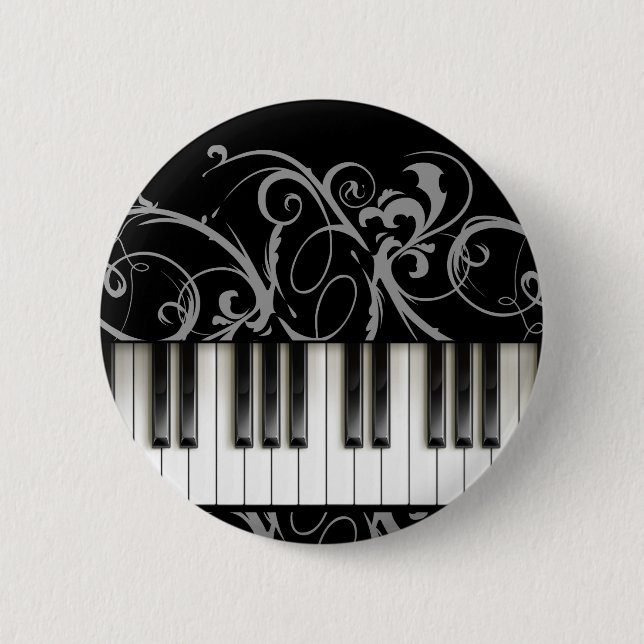 Badge Rond 5 Cm Clavier pour piano (Devant)