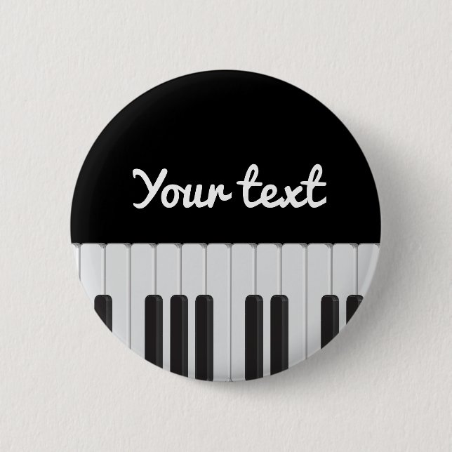 Badge Rond 5 Cm Clavier pour piano (Devant)