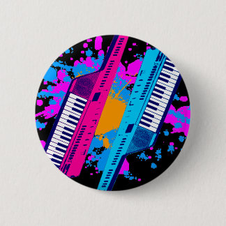 Badge Rond 5 Cm Clavier Retro Clavier Neon Splatter de Corey Tiger