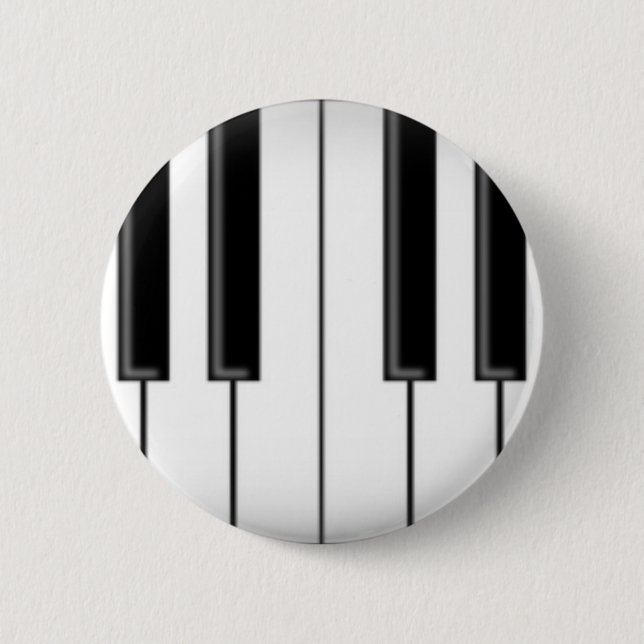 Badge Rond 5 Cm Clavier / Touches de piano : (Devant)