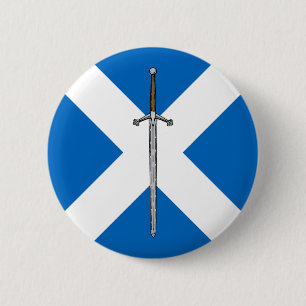 Badge Rond 5 Cm Claymore et Saltire