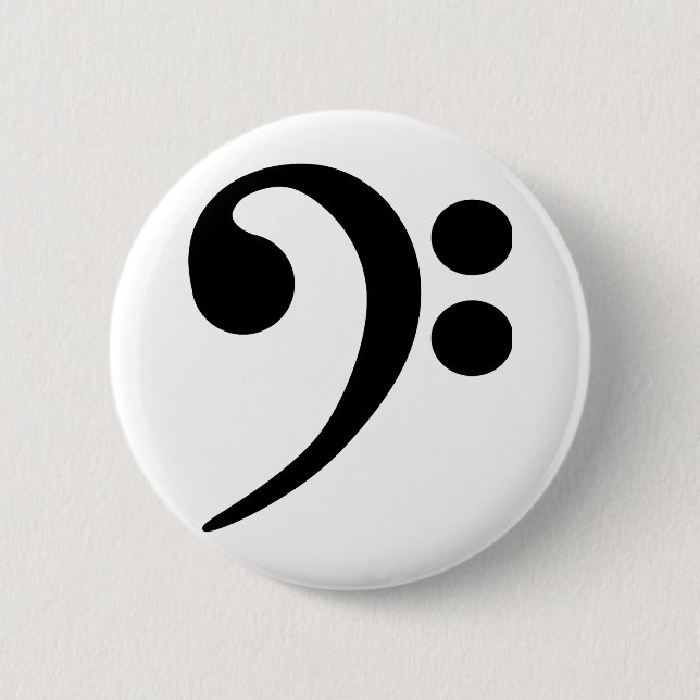 Badge Rond 5 Cm Clé de Fa (Devant)