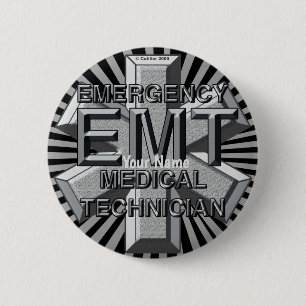 Badge Rond 5 Cm Clé du logo gris EMT