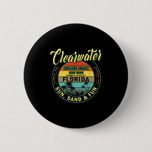 Badge Rond 5 Cm Clearwater Beach Floride - Summer Clearwater Beach