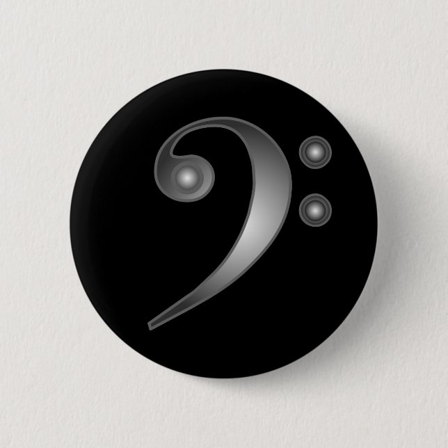 Badge Rond 5 Cm Clef basse métallique (Devant)