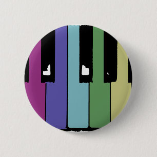 Badge Rond 5 Cm Clés de piano