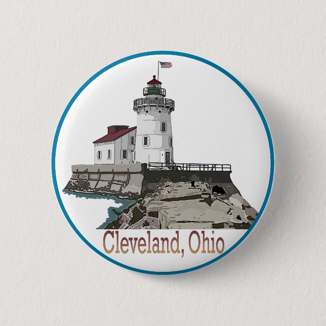 Badge Rond 5 Cm Cleveland Ohio (Devant)