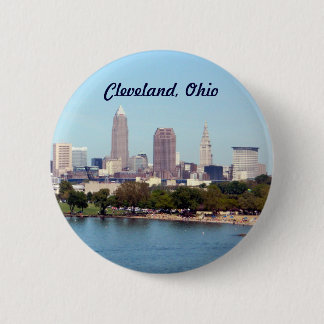 Badge Rond 5 Cm Cleveland (Vue sur le lac)