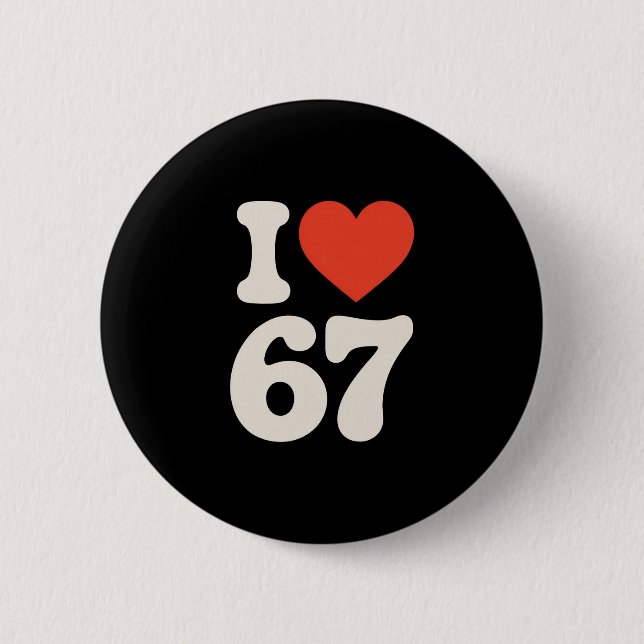 Badge Rond 5 Cm Clic 67 Mème - J'aime Six Sept  (Devant)