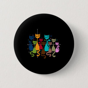Badge Rond 5 Cm Clic Art Kitten Lover Vintage Art Cute Cat