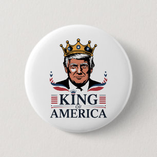 Badge Rond 5 Cm Clic Roi d'Amérique Président Trump - Drôle Trump