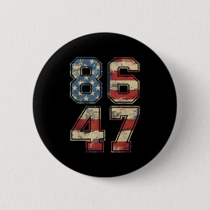 Badge Rond 5 Cm Clic Vintage 80s Style 86 47 Anti Trump Usa Drapea