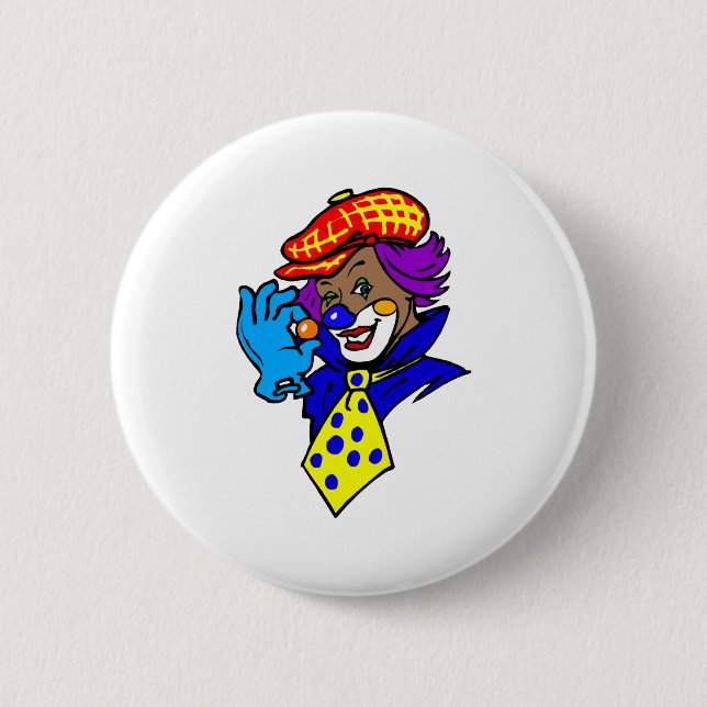 Badge Rond 5 Cm Cligner de l'oeil le clown avec du marbre (Devant)